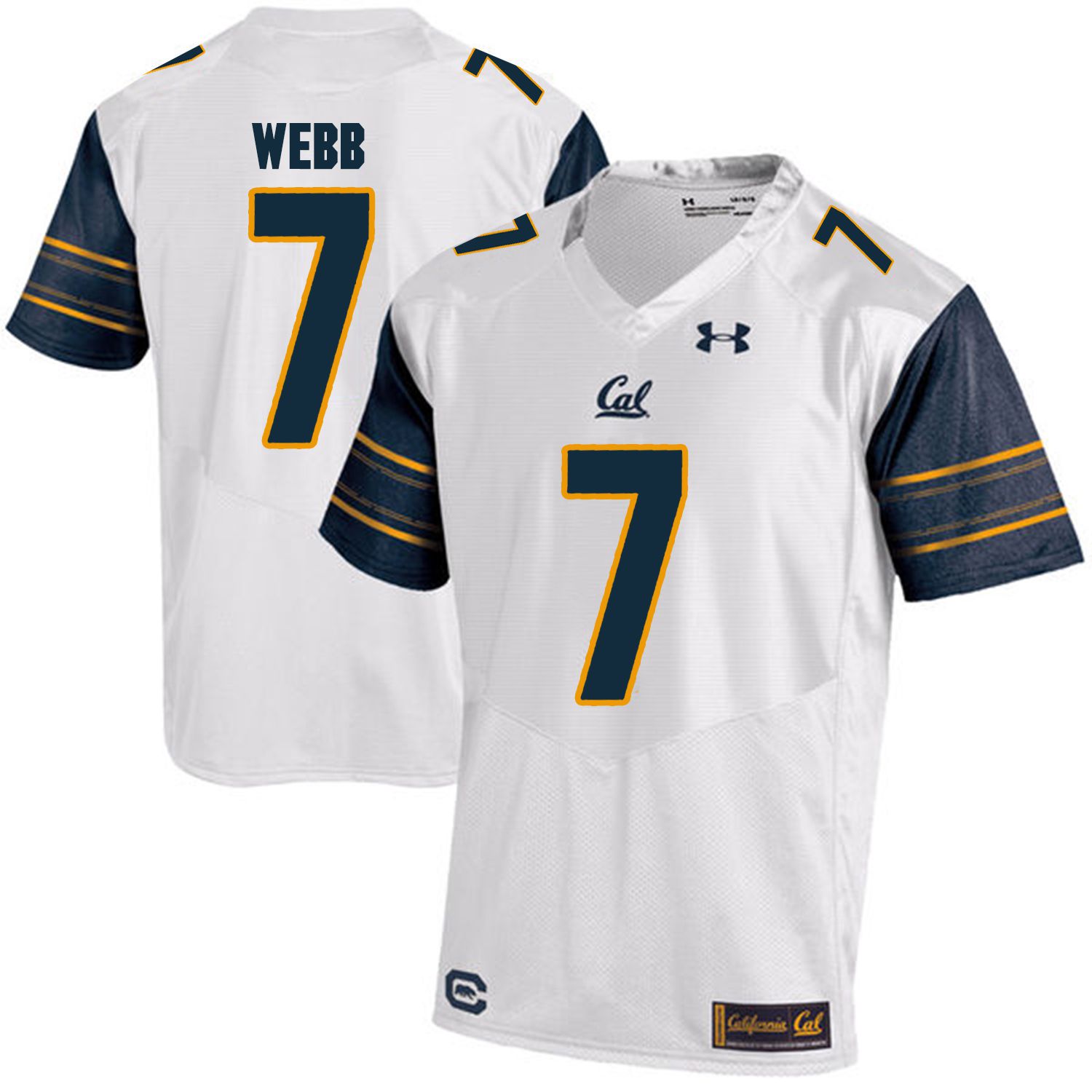 Men California Golden Bears 7 Davis Webb White Customized NCAA Jerseys